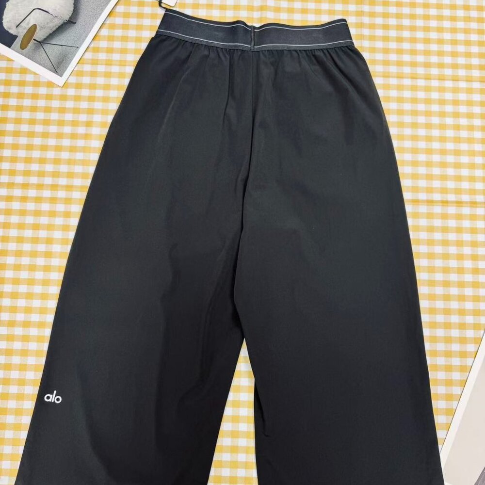 Black Alo Yoga Women's Casual Wide-Leg Pants 🔅🧘Trouser (Regular) - Picture 3 of 9